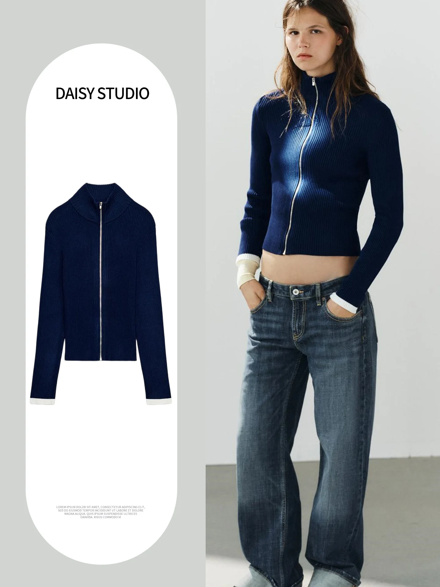 Fall New Women's Long Sleeve Notch Collar Color Block Button Pocket Suit Jacket Loose Fit Short Style Polyester Fiber