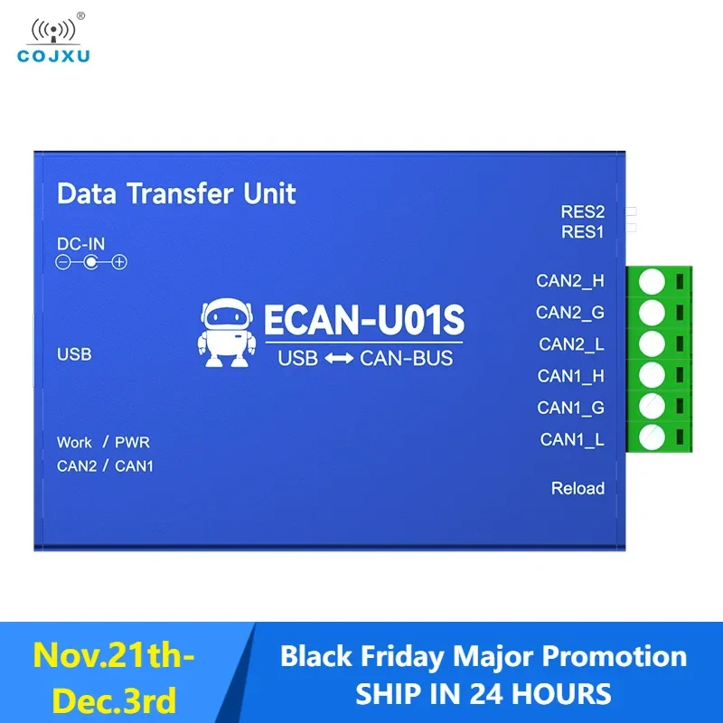 CAN to USB Converter Bus Analyzer CAN2.0 Debugger CAN-BUS Bidirectional 2-Way Transceiver COJXU ECAN-U01S Portable Relay