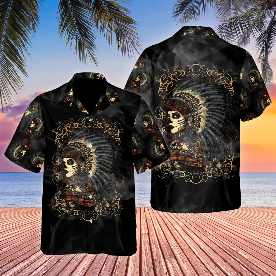 Hawaii Men\'s Shirts 3d Beach Prom Print Short-sleeves Cuban Shirt Holiday Party Wear Casual Vintage Men Oversized Clothing