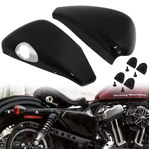 Black Motorcycle Side Battery Fairing Cover Left Right Guard For Harley Sportster XL Iron 883 1200 48 72 Custom 2004-2013