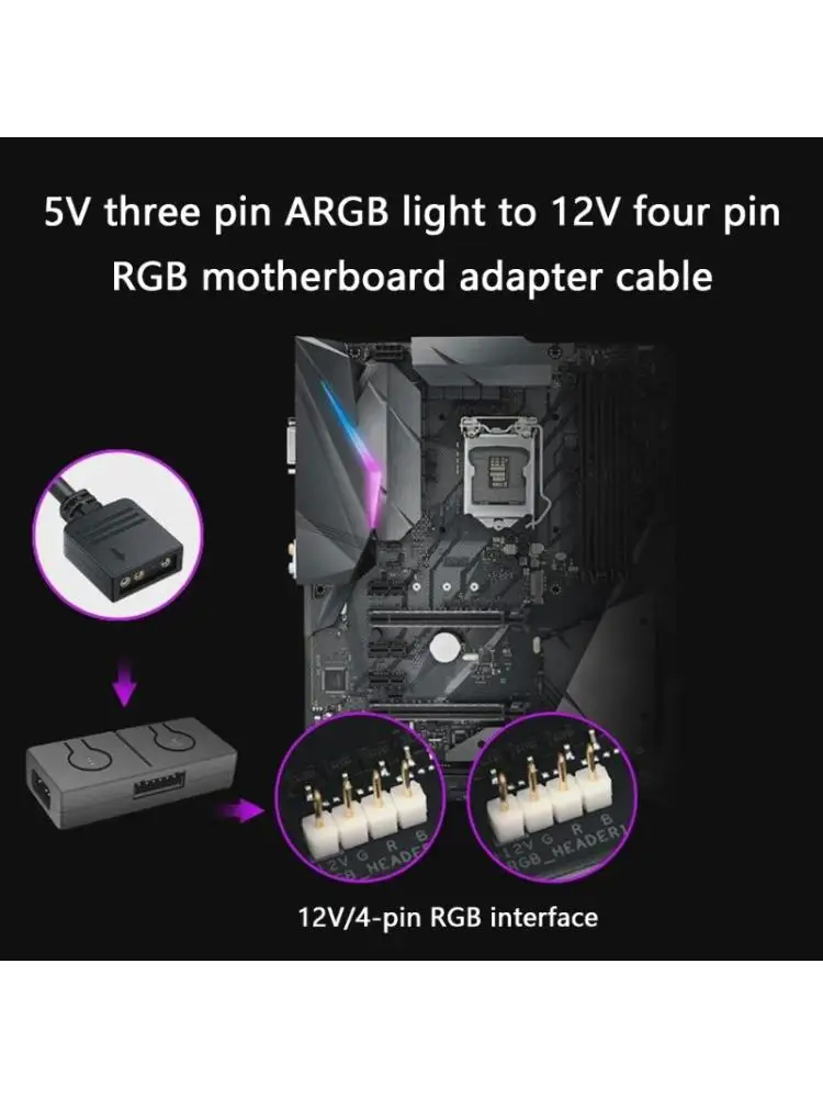 5V 3Pin ARGB To 12V 4Pin ARGB Converter 5V ARGB To 12V ARGB Converter 5V 3Pin Manual Controller Transfer Chassis Fan