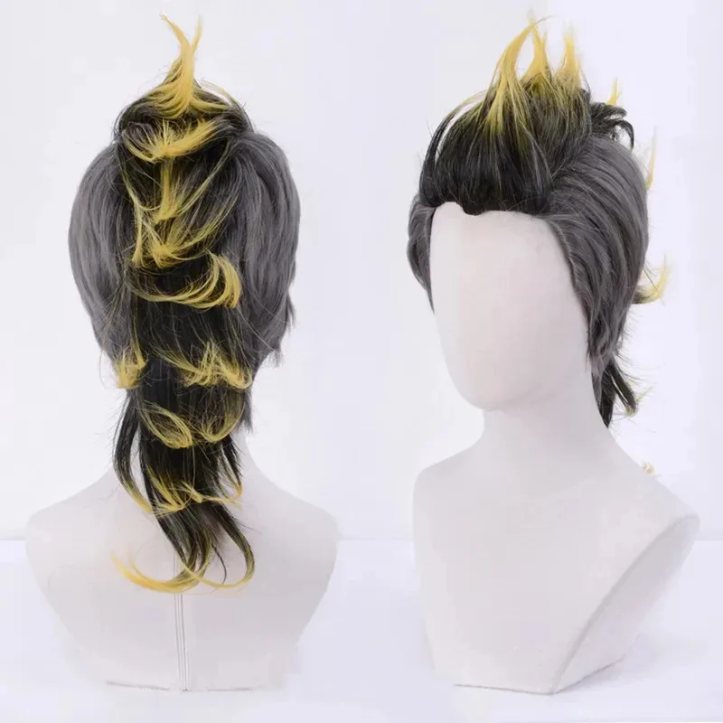 25COS Shinazugawa Genya شعر مستعار Kimetsu No Yaiba تأثيري موهيكان تصفيفة الشعر مقاومة للحرارة الاصطناعية الشعر هالوين زي الباروكات + شعر مستعار