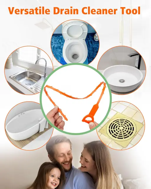 Drain Clog Remover Pipe Cleaner Drain Cleaner Dehairer Hair Drain Unclogger Pipe Cleaning Tool for Bathroom Sinks Shower Bathtub 6