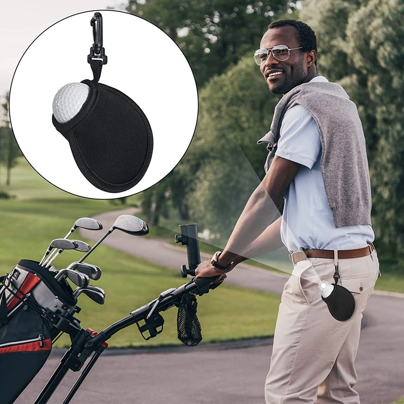 Top!-4Pcs Portable Golf Ball Pouch Golf Ball Cleaner Pocket With Clip For Cleaning Golf Balls And Bringing Your Golf Balls