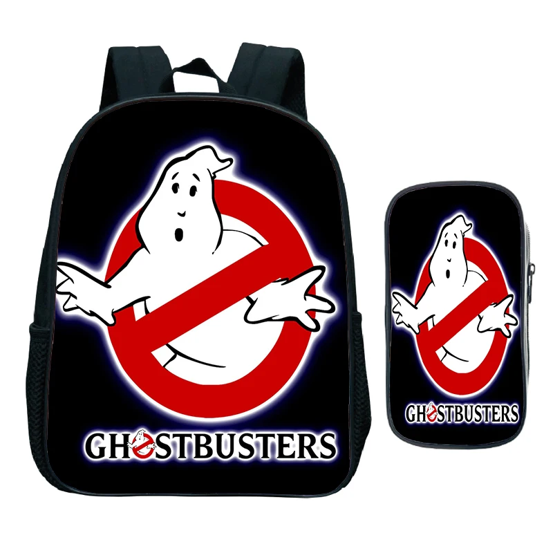 Hot Game Ghostbusters Backpack Pencil Bag 2pcs Set Kids Kindergarten Bag Waterproof School Bags Cartoon Print Children Backpacks