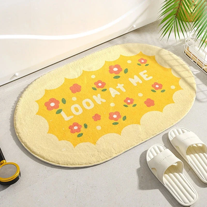 Fluffy Soft Bath Mat Absorbent Non-Slip Floor rug Bathroom door Mat Foot Pad Shower room Carpet Entrance Doormat Home Decor