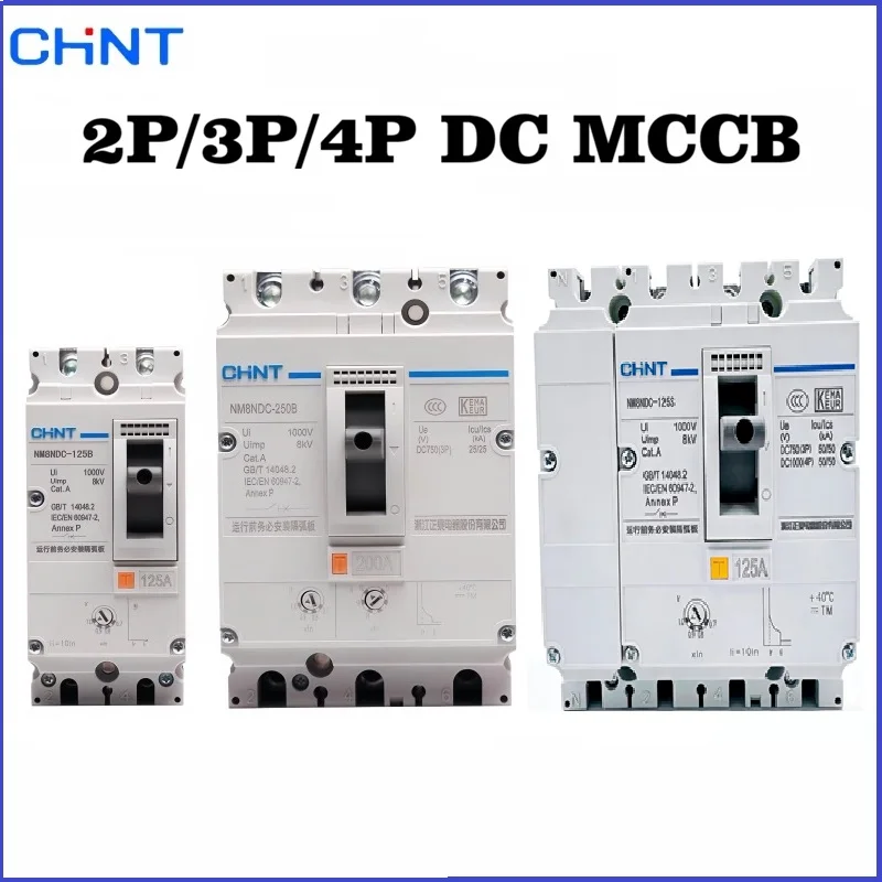 CHINT NM8NDC 2P 3P 4P DC MCCB Circuit Breaker Photovoltaic Solar Energy Power Circuit Breaker DC Motor 100A 160A 200A 250A