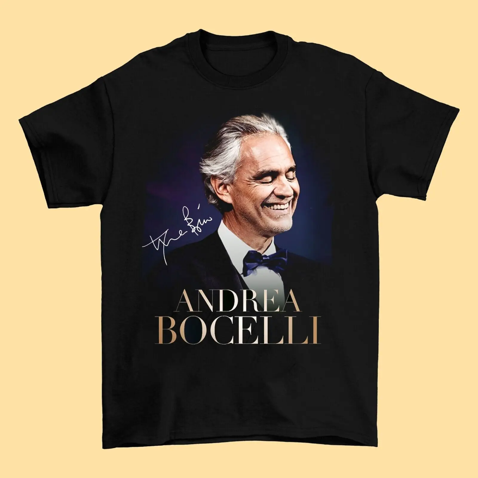 New Andrea Bocelli tshirt Signature Gift Family Black S-235XL Shirt 1CM1540 long or short sleeves