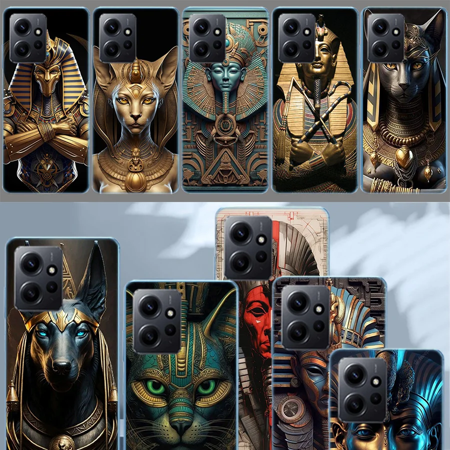 Egyptian Pharaoh's Mummy Case For Xiaomi Redmi Note 12 11 Pro Plus 12S 11E 11T 11S 10 10S Phone  9 9S 9T 8 8T Pro 7 6 5 Cover