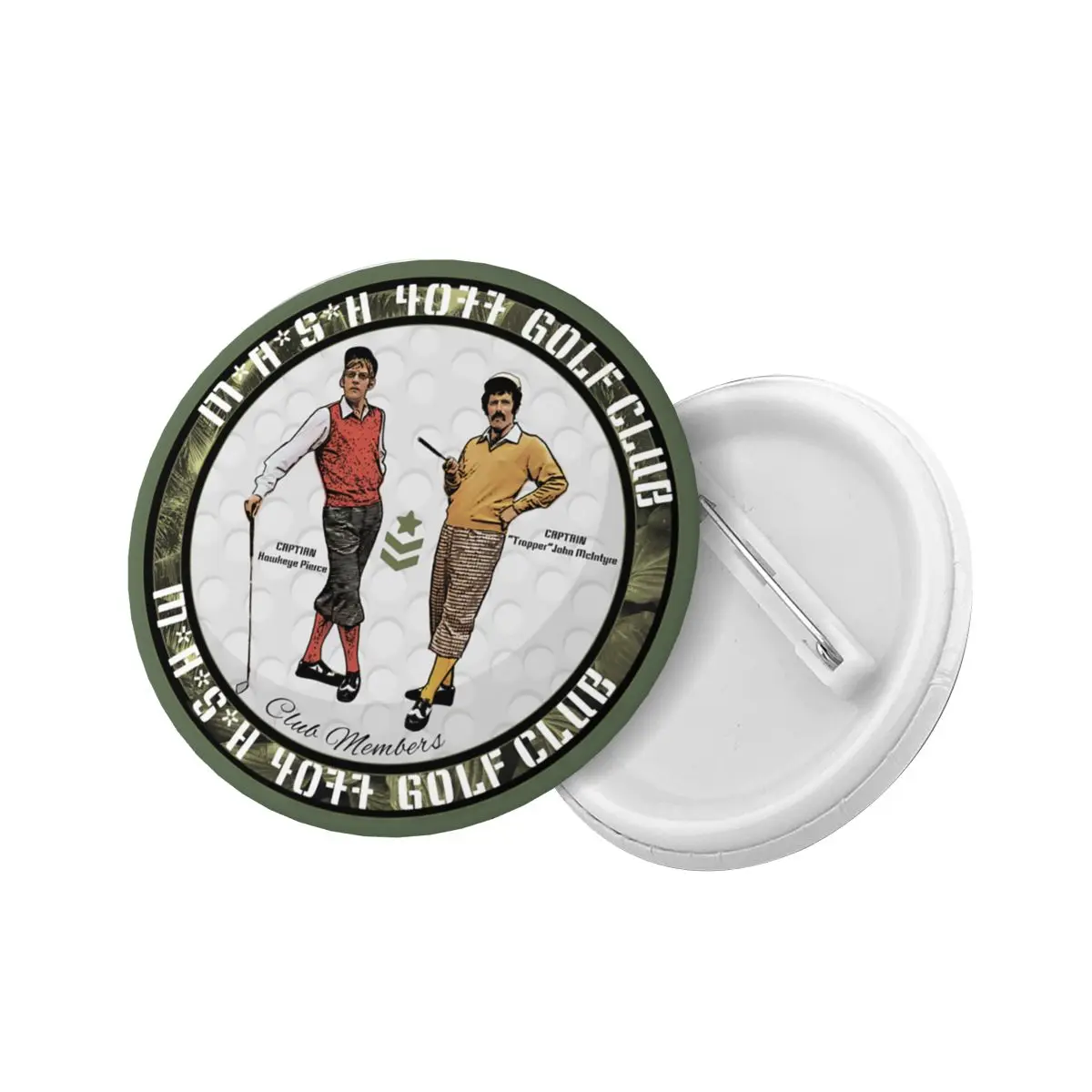 Mash 4077 Golf Club Pin Back Buttons for Backpack Customizable Hawkeye and Trapper Badges Brooches Pinback