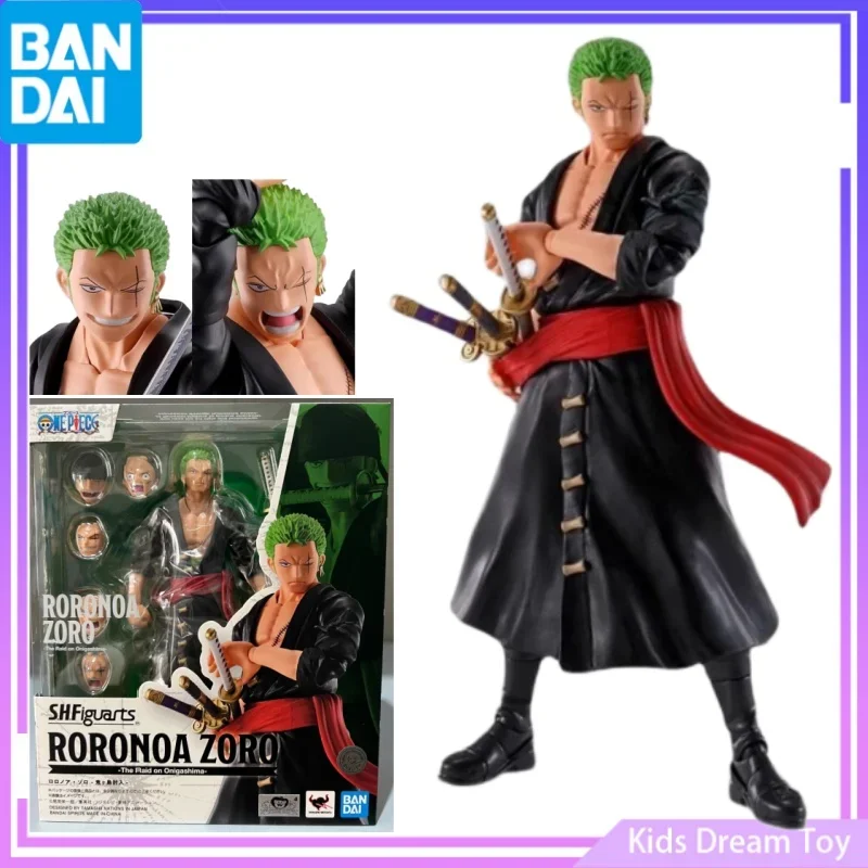 

Bandai in Stock Original S.H.Figuarts ONEPIECE Anime RORONOA ZORO The Raid on Onigashima Action Figures Collectible Model Toys