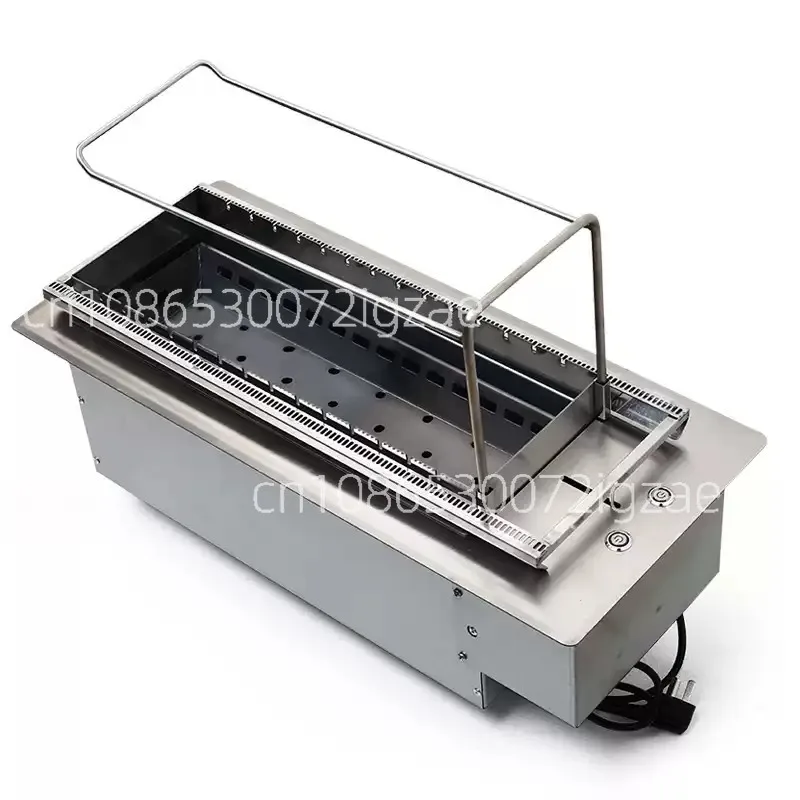 Automatic BBQ Grill Charcoal BBQ Machine Push-Pull Electric Lifting Charcoal Box Barbecue Skewer Grill Commercial Skewer Machine