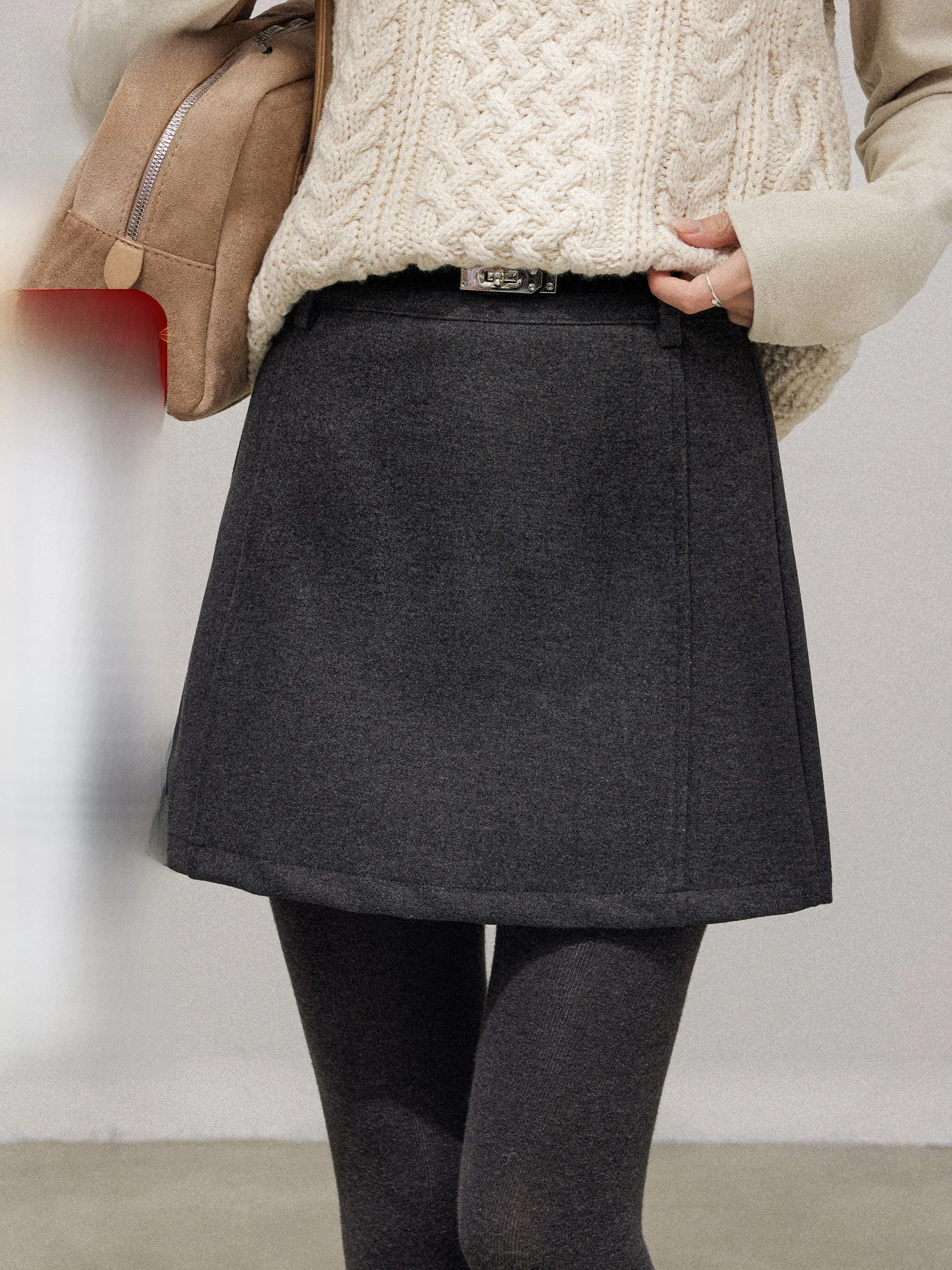 

Женская короткая юбка А-силуэта с высокой талией, весна-осень, новая коллекция, утягивающая, предотвращающая просвечивание, повседневная, без стрейча