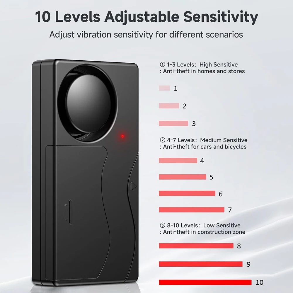 150dB Car Alarm System, Anti-Theft Vibration Alarm Wireless Remote Anti Theft Device for Car, Truck, RV, E-Bike, Motorcycle