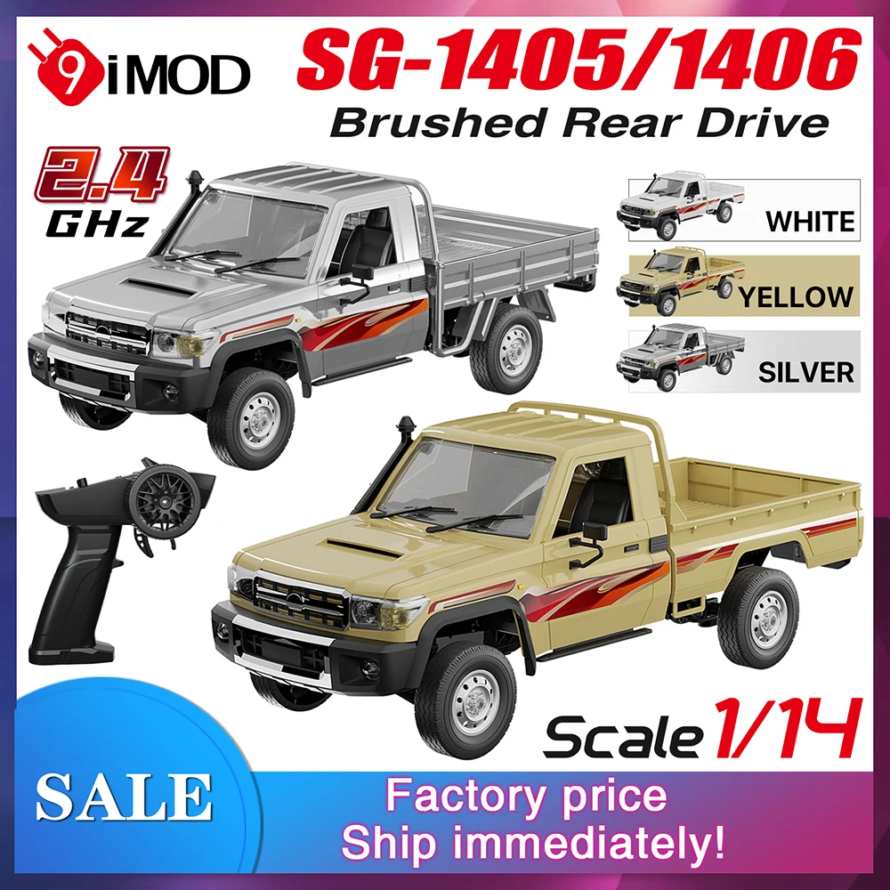 9IMOD 1/14 RC Pickup Truck 2.4G 15 km/h 260 motor 50M RC Distance Rear Straight Axle Drive RC Model Car Adult Kids Outdoor Toys