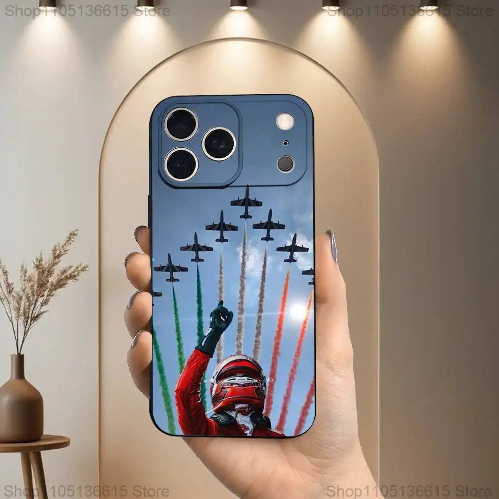 C-Charles L-Leclerc-16 Capa de telefone para iPhone 17,16,15,14,13,12,11 Plus,Pro Max, XS, X, XR, SE, Mini, 8,7, capa preta de silicone macio