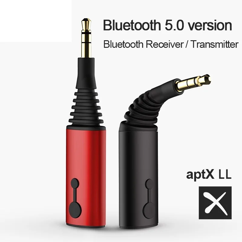 To Bluetooth Receiver Transmitter 3.5mm aptX LL 2in1 Bluetooth 5.0 Music Adapter For Headphone Speaker Wireless Audio TV