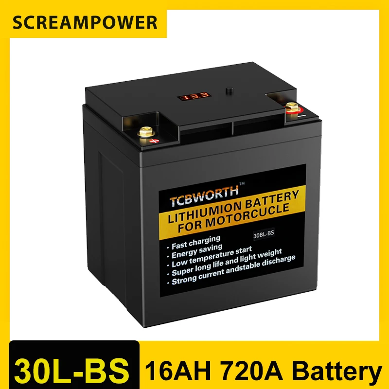

30L-BS Lithium Motorcycle Battery 720A 16Ah Replacement YIX30L Battery,Motorcycle,ATV,UTV,Scooter,4 Wheeler,Generator Battery