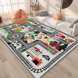 Modern Children Play Road Carpet Living Room Cartoon Home Decoration Baby Sofa Area Non-slip Rug Bedroom Soft Tatami Floor Mat