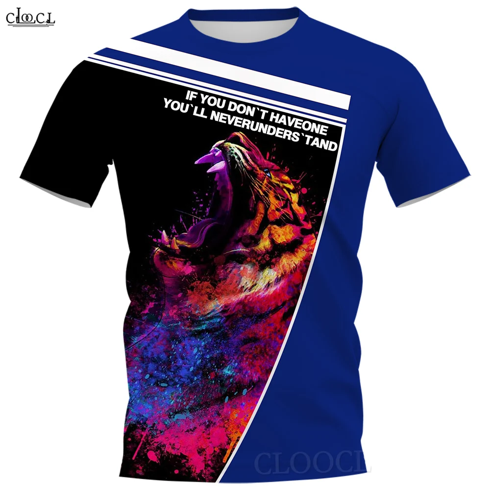 CLOOCL  Men's Graphic Tee Shirts Tiger Printed T Shirt If You Don't Have One, You'll Never Understand Nordic Modern Style Shirts