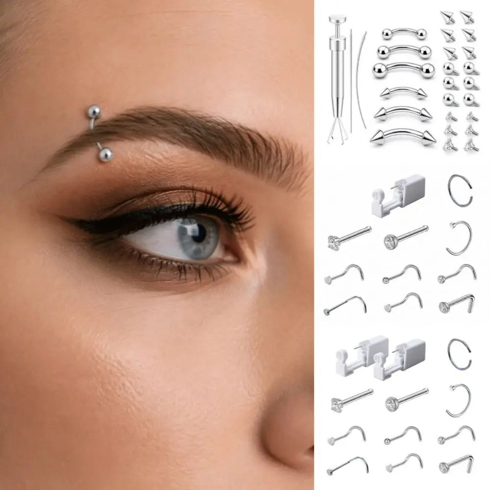 27/11/12Pcs Stainless Steel Eyebrow Piercing Jewelry Set Internal Thread Disposable Interchangeable Spike and Ball Set