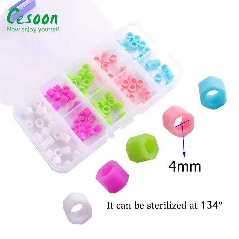 100Pcs/Box Dental Identification Circle Multi-Color Silicone Instrument Code Ring Dentist Autoclavable Disinfection Oral Care