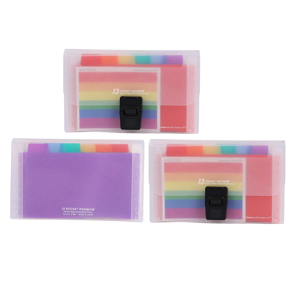 

3Pcs Accordion File Organizer A6 Receipt Folder Plastic Document Wallet 13 Pockets Portable Expanding File Folder Organizer