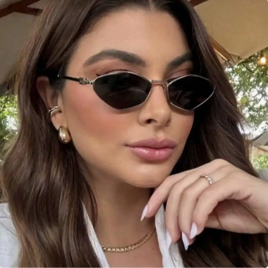 

New Rhombus Metal Eyewear, Premium Small Frame Viral Same Style Eye Accessories For Women