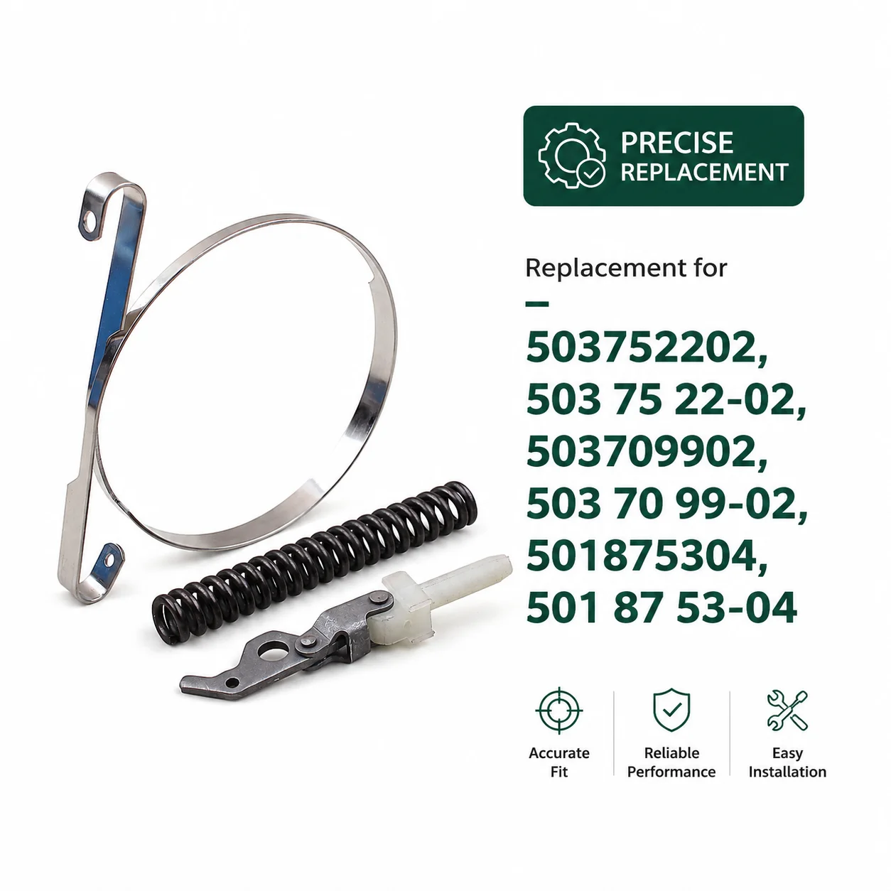 Replacement Brake Band Kit for Husqvarna 372 371 365 362 Chainsaw +Spring+Joint Replaces 501875304,501 87 53-04 Saw Parts