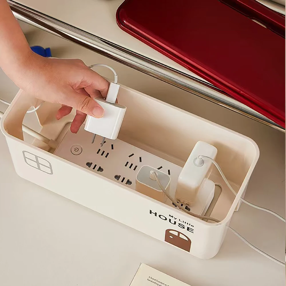

Cable storage box dustproof charger socket storage box household mobile phone power strip plug multifunctional storage box