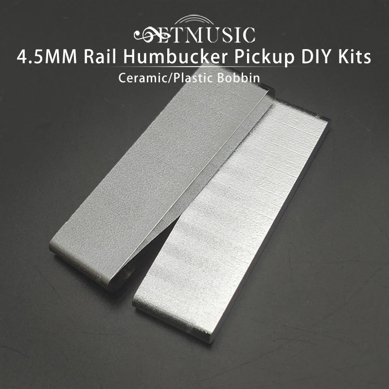 [Pickup DIY Kits] 4.5MM Rounded Corner Rail Blade Humbucker Pickup Kits-Ceramic/Plastic Bobbin/4C Cable for Dual Coil Pickup Kit