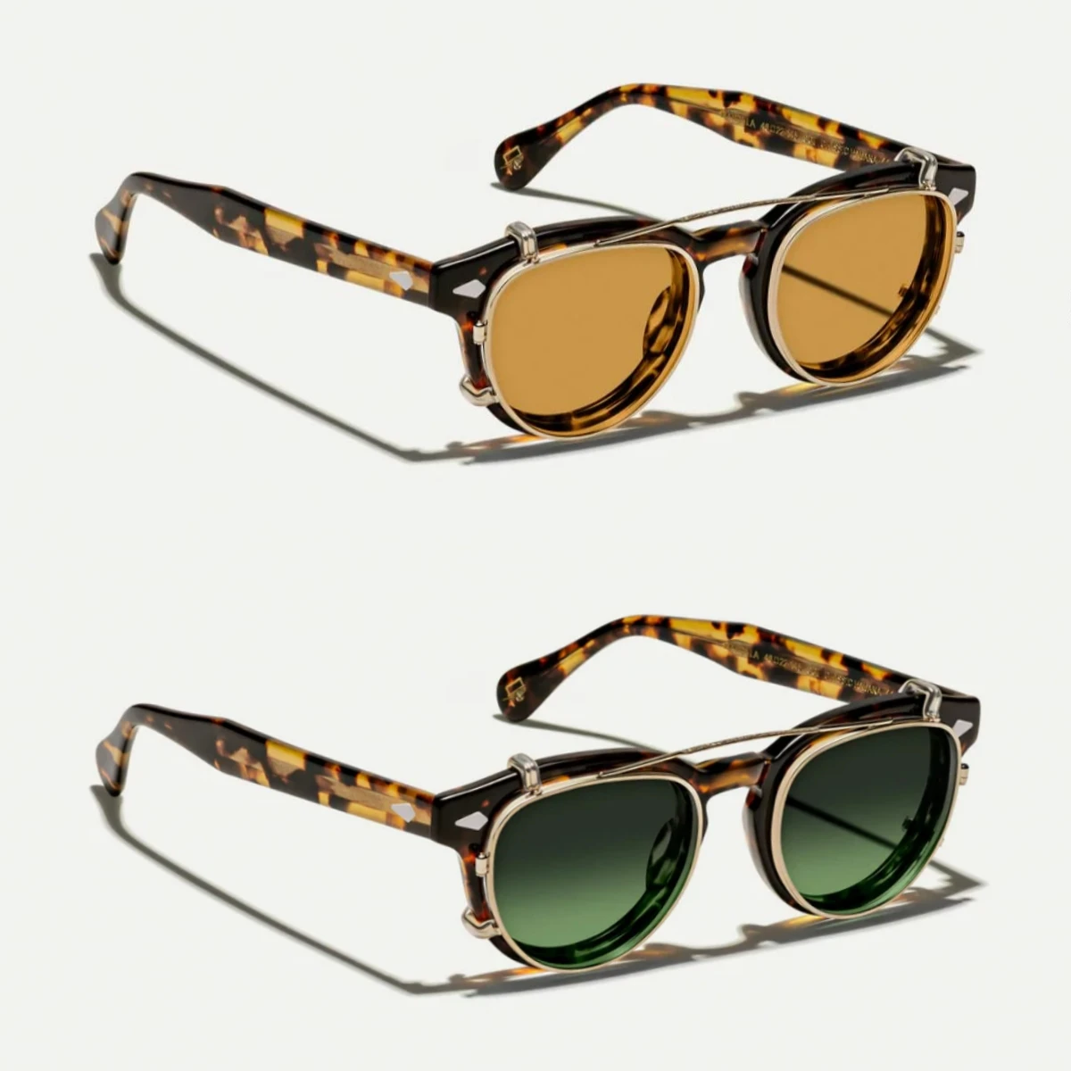 

Роскошные винтажные модные солнцезащитные очки из однотонного ацетата с клипсами MAYDELA UV400 TAC Lens Ретро Овальный дизайн Унисекс A + Высокое качество