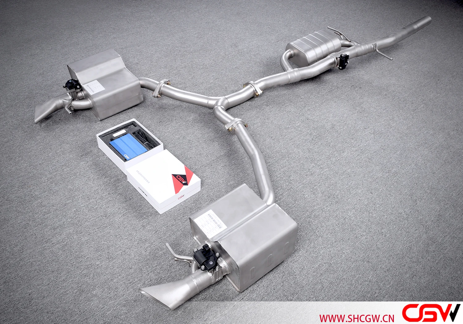 Factory Directly Sale Three Valve Muffler Downpipe Catback Car Square Exhaust Tips for A6 C7 2.0T(2011-2018)