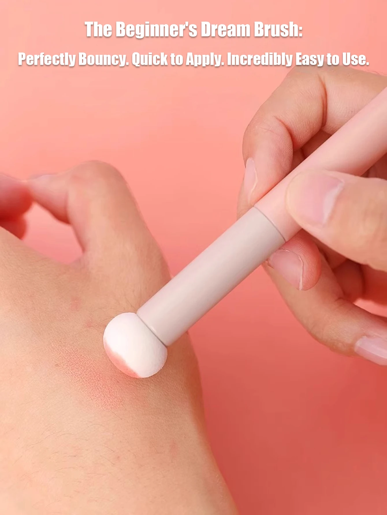 1/2PCS マッシュルームヘッドスポンジチップコンシーラーブラシ、目の下、涙溝、笑顔のラインをカバーするための柔らかい小さなディテールブラシ