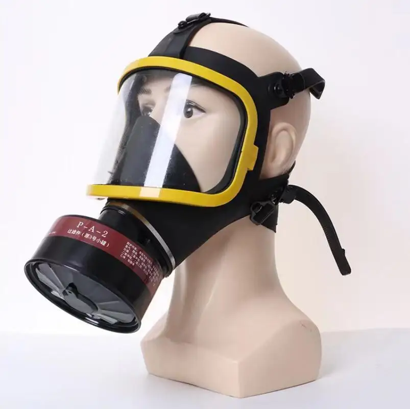 Chemical nuclear radiation respirator full face mask Yellow Mask 2 in 1 gas mask paint insecticide spray silicone gas mask