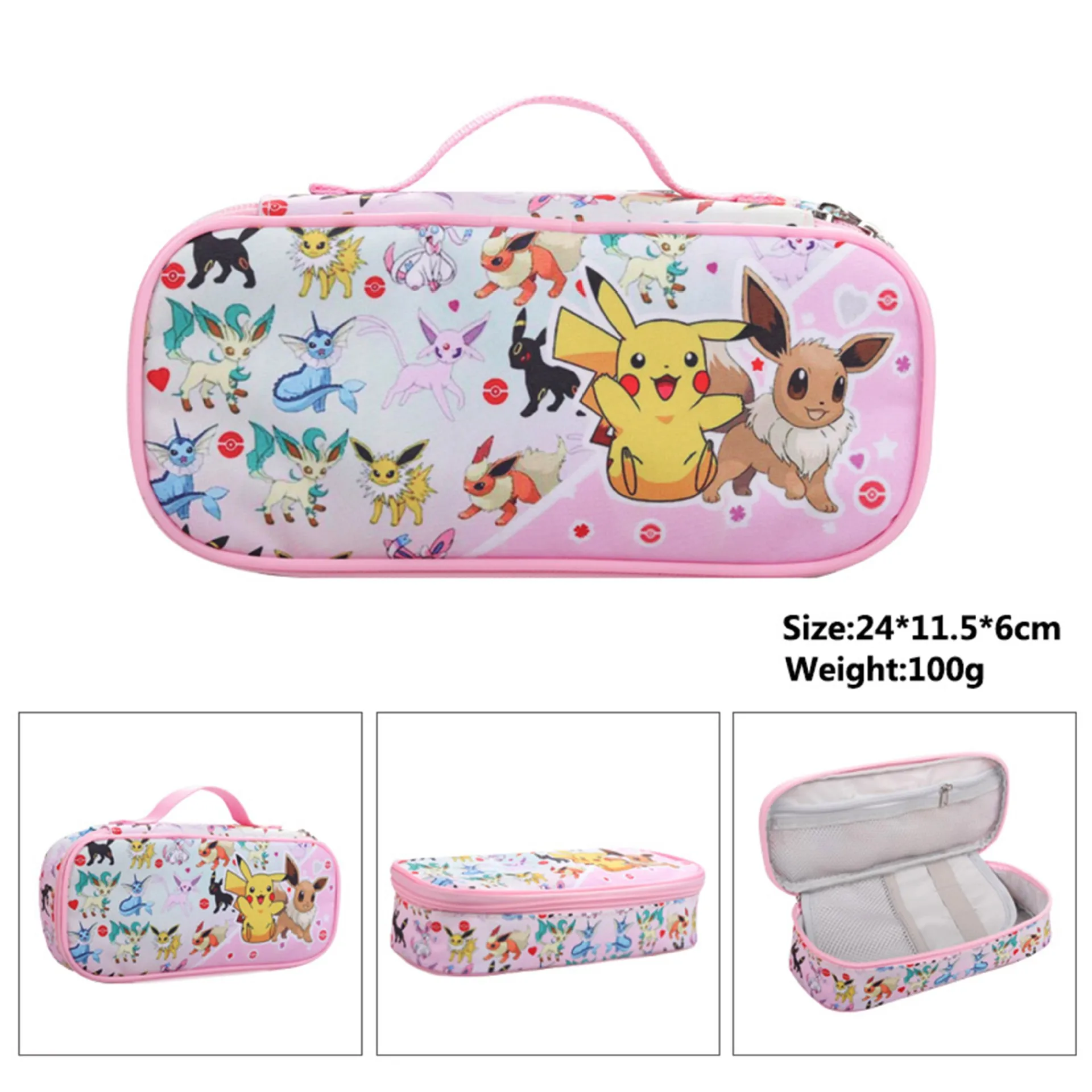 Pokemon Pikachu Pikachu Pencil Case Pencil Case Primary and Secondary School Students Cartoon Pokemon Cartoon School Bag Mochila