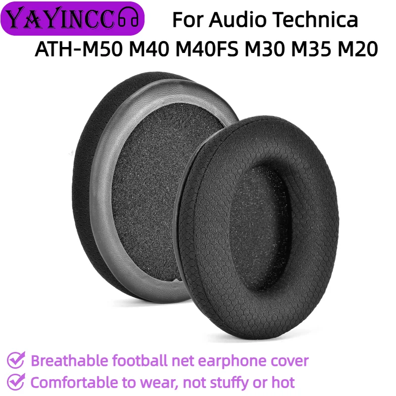 

Replacement the breathable football net ear pads For Audio Technica ATH-M50 M40 M40FS M30 M35 M20 Headset Earphone cover