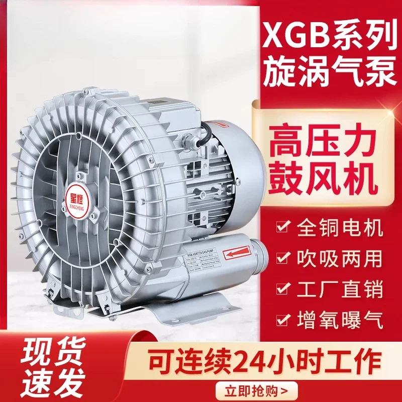 High pressure vortex fan oxygenated vortex air pump Roots turbine 220v high power and strong