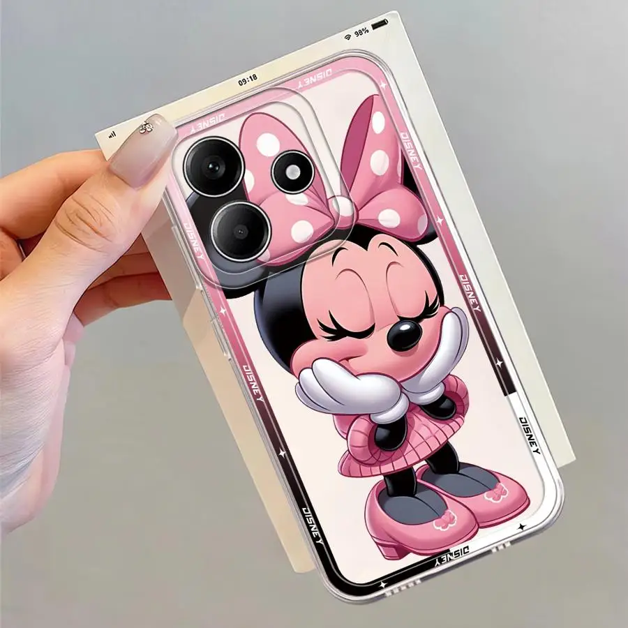 Funda de Minnie Mouse de Disney para Xiaomi Redmi Note 10S 9 10 11 Pro 13C 14C 11S A4 12S 10Lite 12 13 14 Pro Plus 9S cubierta transparente