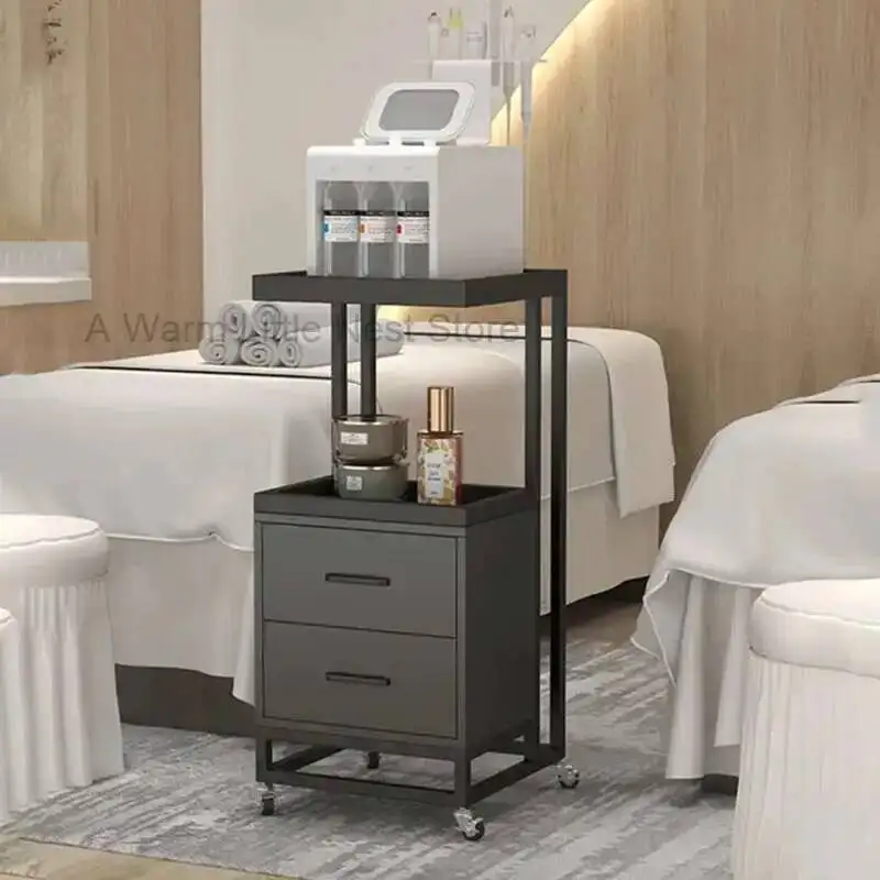 Hospital Multifunctional Cosmetic Trolley Table Wheels Folding Cart Food Serving Organizer Multi-purpose Muebles Belleza Service
