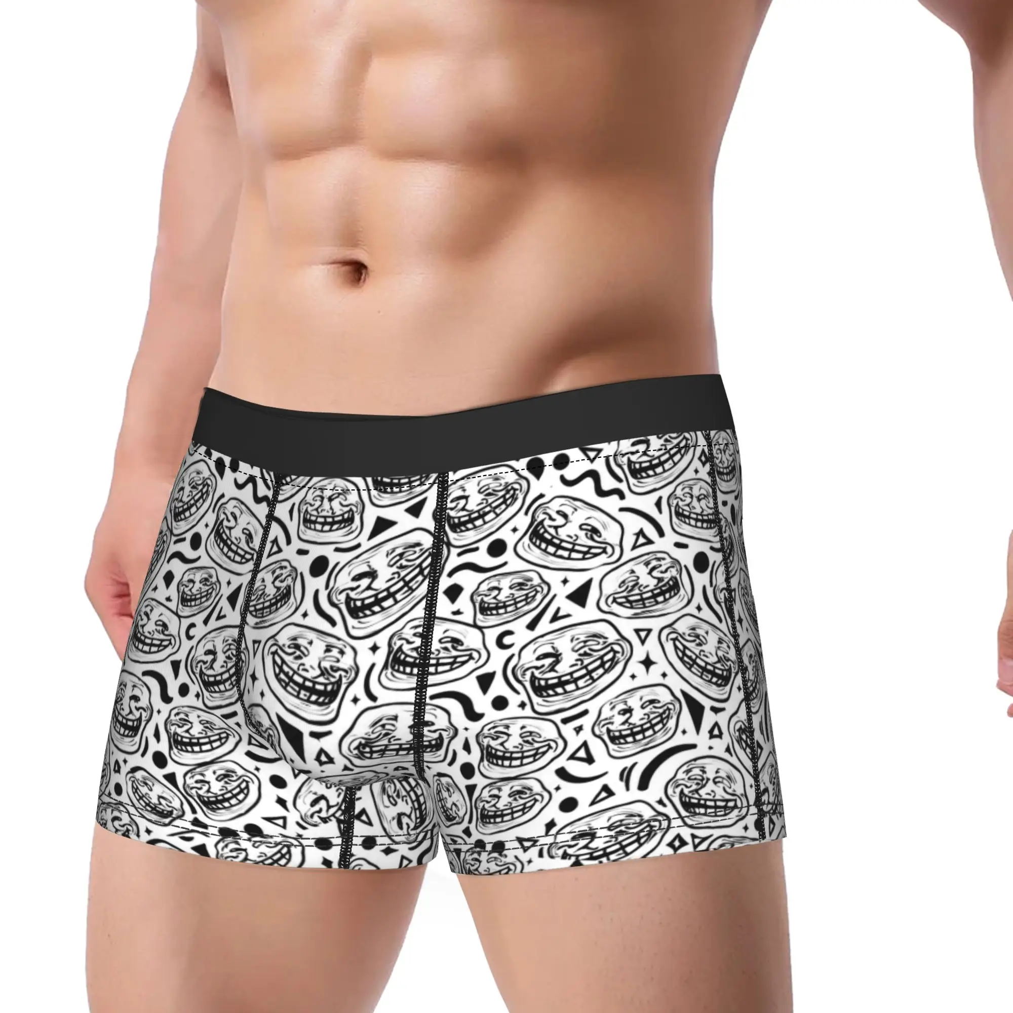 Rage Comic Trollfac Trunk Funny Anime Underwear  Custom Trunk Trenky Man Panties Elastic Boxer Brief Gift