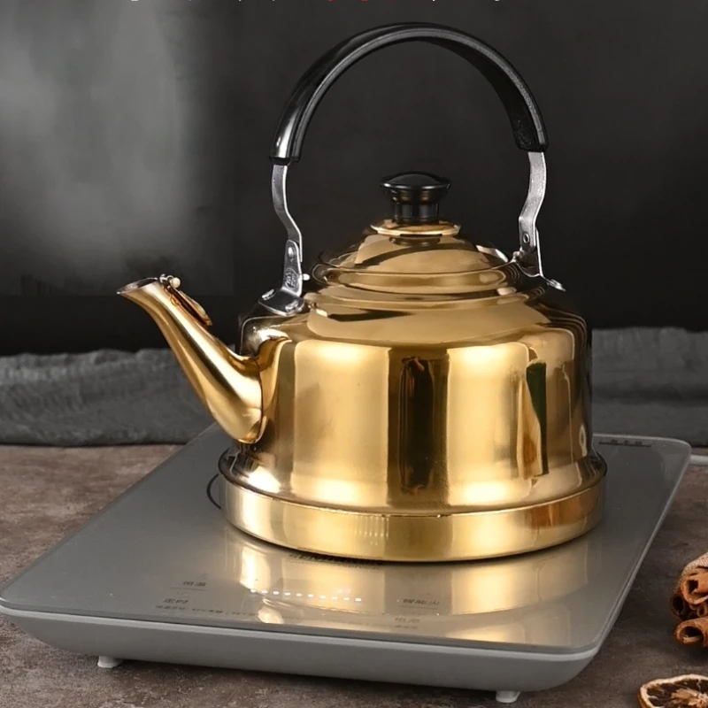 Kettle Golden Silver Thick Stainless Steel Commercial Hot Pot Shop Dedicated Copper Kettle Chinese Hot Water Teapot Home Sound