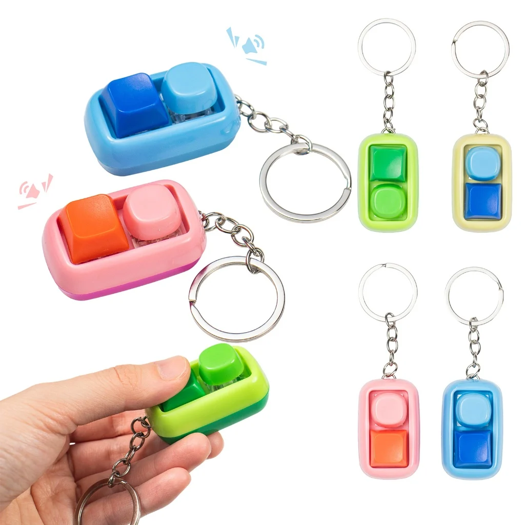 Clicky Fidget Keychain Keyboard Axis Tester Keyboard Key Toy Decompression Toys Keyboard Toy Button Stress Relief Gifts