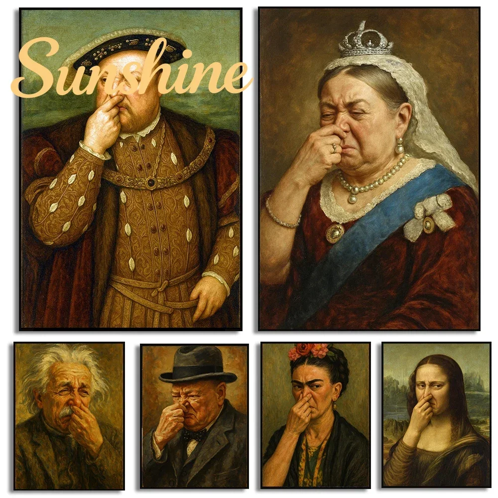 (No frame)Stinky Toilet Funny Art Posters Funny Celebrity Prints Canvas Painting Wall Art Pictures Home Room Modern Bathroom