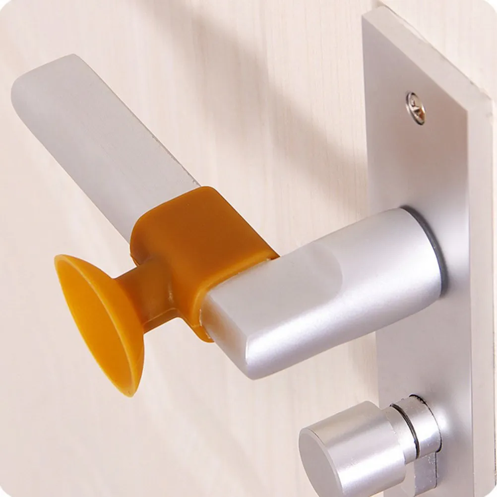 10Pcs Silicone Door Knob Protectors Anti Bump Crash Pads with Strong Suction Cup Wall Mount Damping Effect Door Stopper Knock