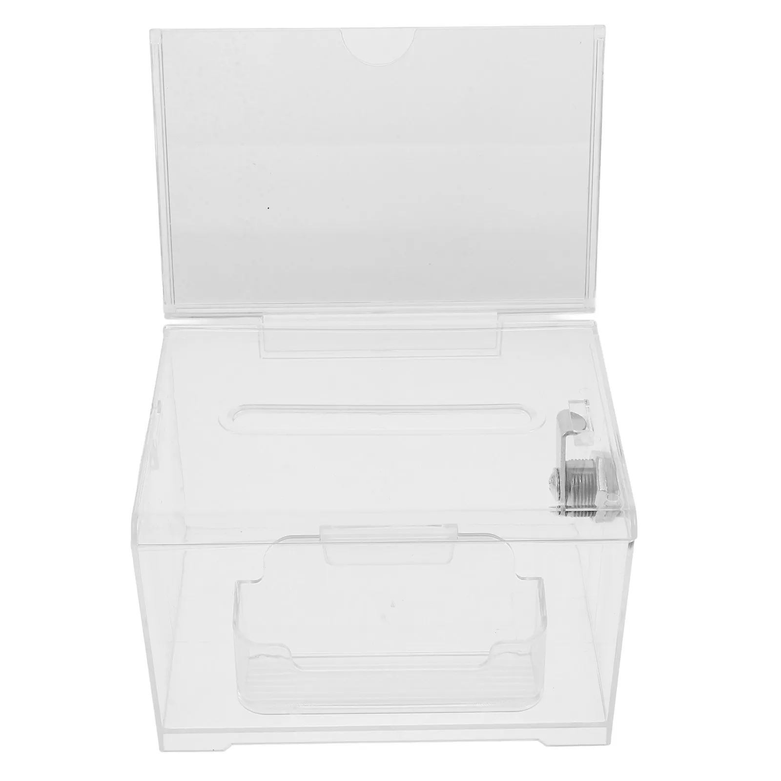 

Transparent Acrylic Voting Box with Lock Clear Ballot Donation Suggestion Box Fundraising Collection Raffle Boxes with Slot