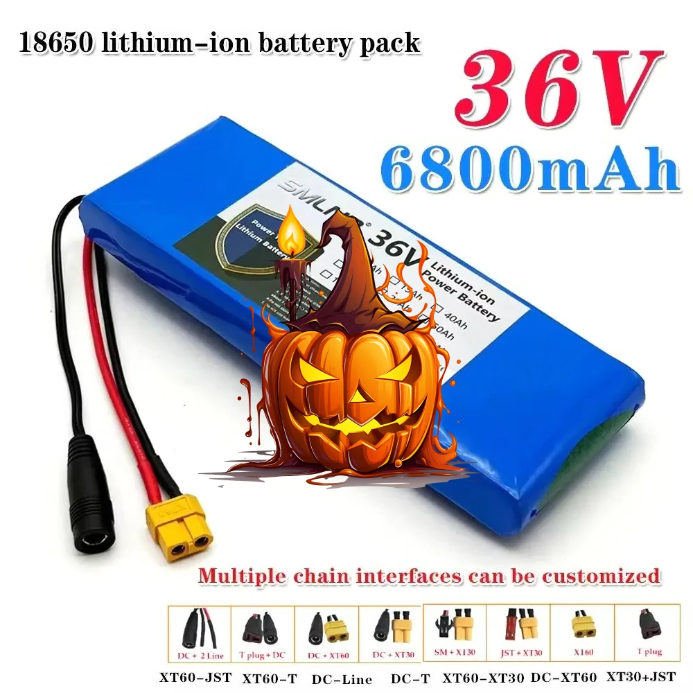 

10S1P 18650 lithium-ion rechargeable battery pack 20A with BMS scooter and bicycle 36V 6800mAh