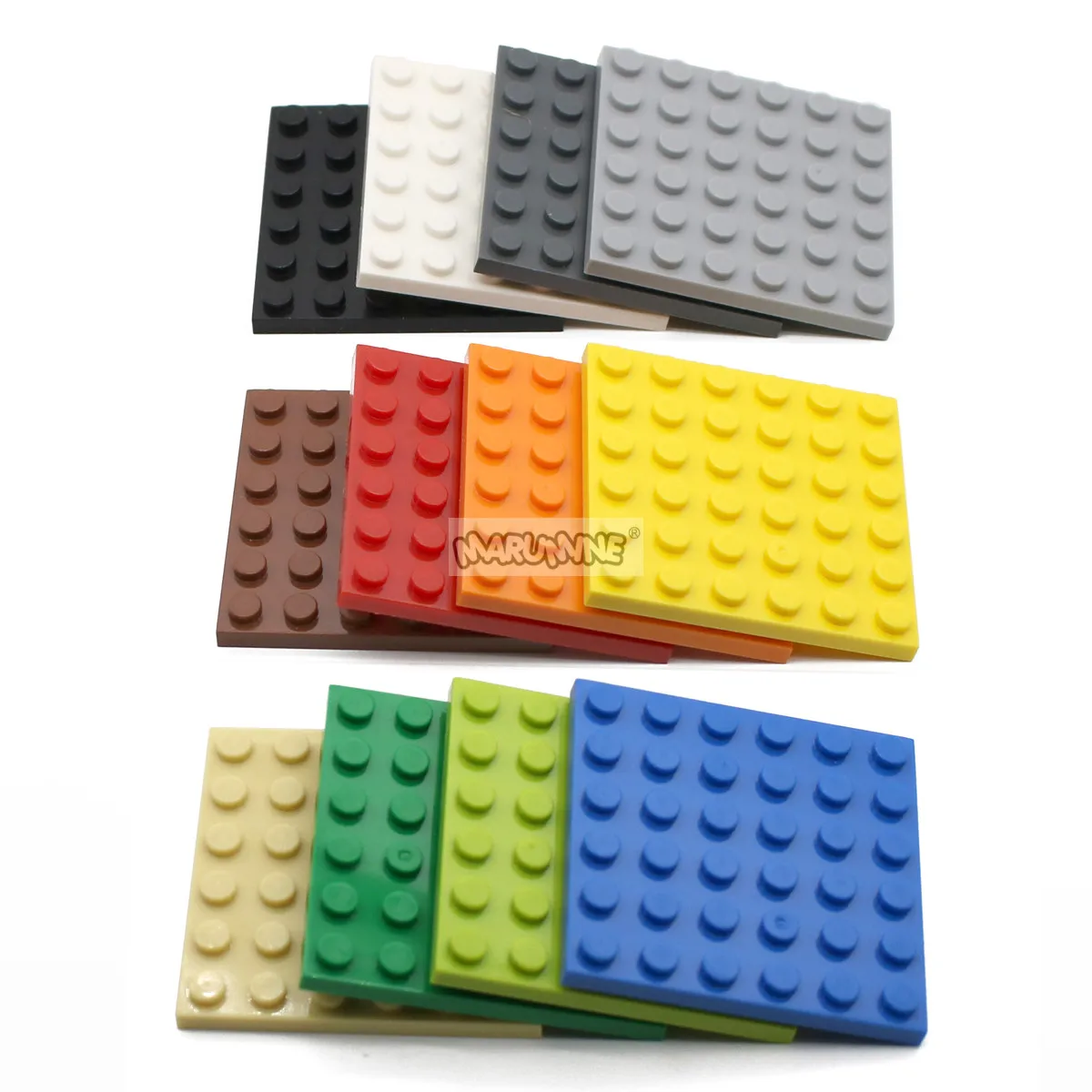 Marumine Classic Brick 6x6 Dots Baseplate 8PCS 3958 MOC Building Block Base Plate Structural Modeling Parts Assembly Accessories