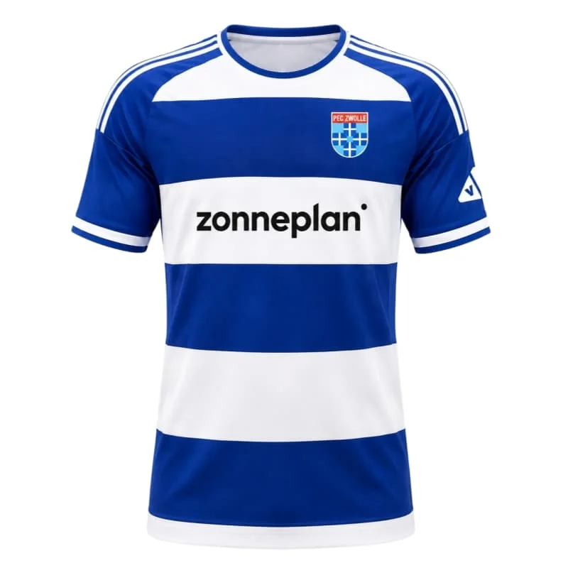 Neue 2026 PEC Zwolle 26-27 Saison Heim- & Auswärtstrikots Schnelltrocknend Atmungsaktiv Kurzarm Fan-T-Shirt Sport/Freizeit/Familien-Set – Detail 4