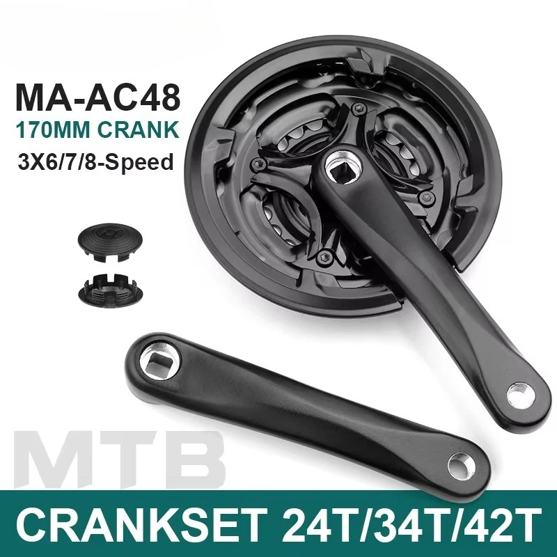 Accessories Bicycle Crank Set Flywheel Bicycle Crank Length Adjustable 3x6/7/8 Speed Bicycle Crank Set